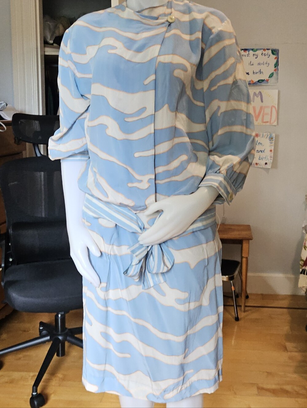 Hanae Mori Paris Vintage Silk Skirt Suit NWOT